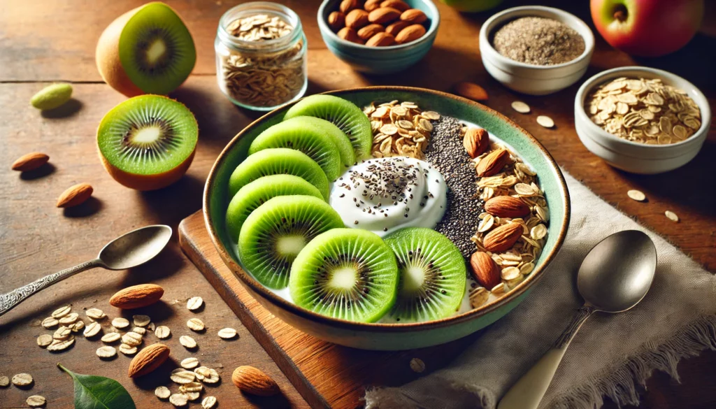 Petit déjeuné sain au kiwi et yaourt gourmand